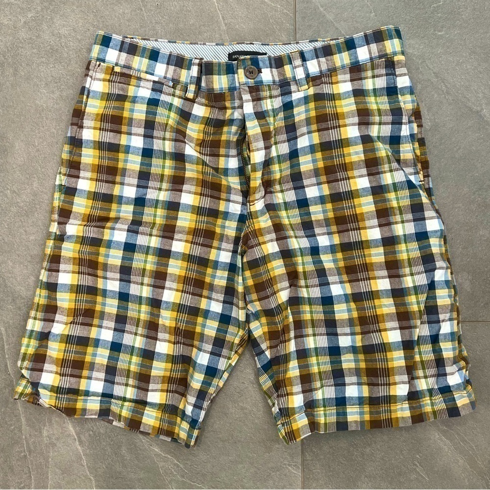 Banana REPUBLIC Men’s plaid 10 inch inseam flat front short size 33